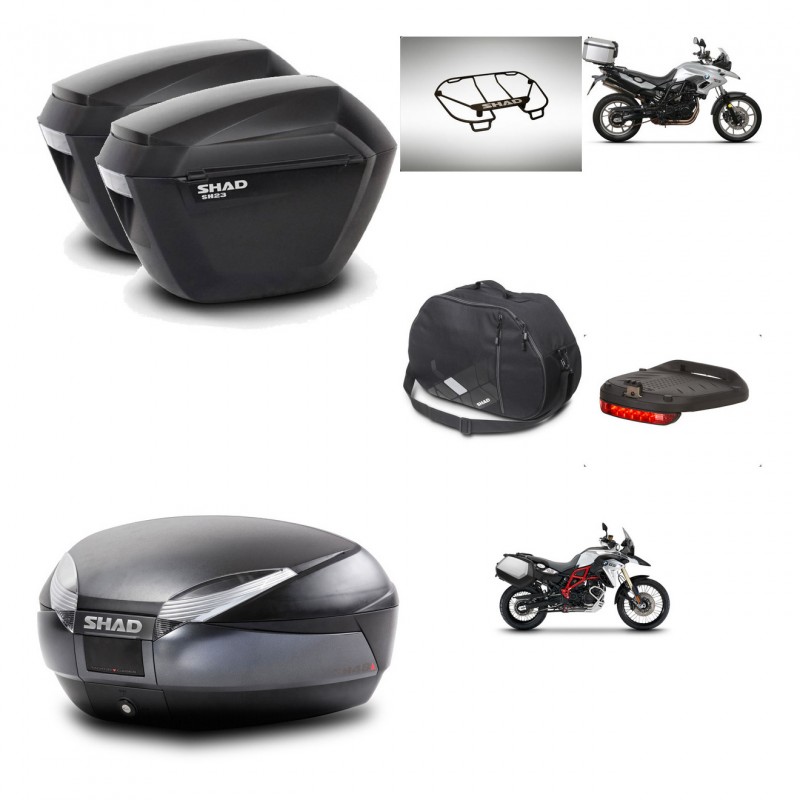 SHAD Baul SH48 + soporte montaje maletas sh23 accesorios DARK GREY PREMIUM KIT-464270