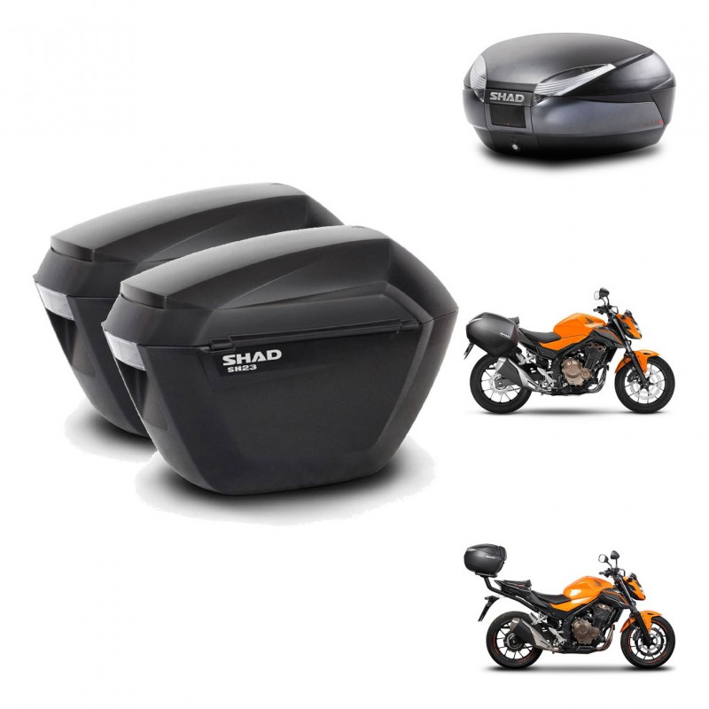 SHAD SH48 trunk + mounting bracket sh23 suitcases DARK GREY PREMIUM KIT-464284