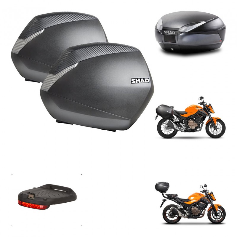 SHAD Baul SH48 + soporte montaje maletas SH36 accesorios DARK GREY PREMIUM KIT-464288