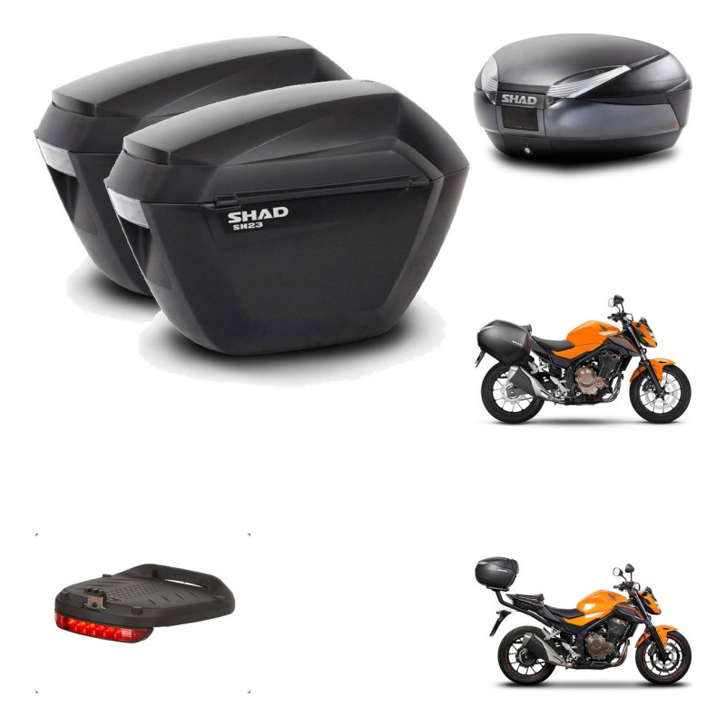 SHAD Baul SH48 + soporte montaje maletas sh23 accesorios DARK GREY PREMIUM KIT-464290