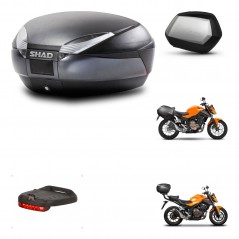 SHAD Maletas SH35 PREMIUM + soporte montaje baul SH48 accesorios DARK GREY KIT-464291