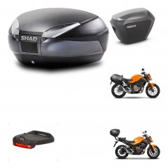 SHAD Maletas sh23 alu + soporte montaje baul SH48 accesorios DARK GREY PREMIUM KIT-464293