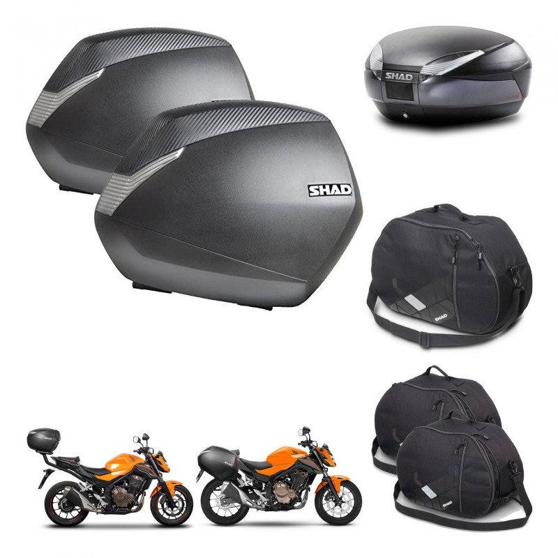 SHAD SH48 trunk + mounting bracket SH36 suitcases accessories DARK GREY PREMIUM KIT-464295