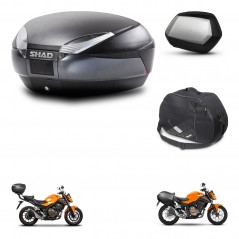 SHAD SH35 PREMIUM suitcases + mounting bracket SH48 trunk accessories DARK GREY KIT-464297