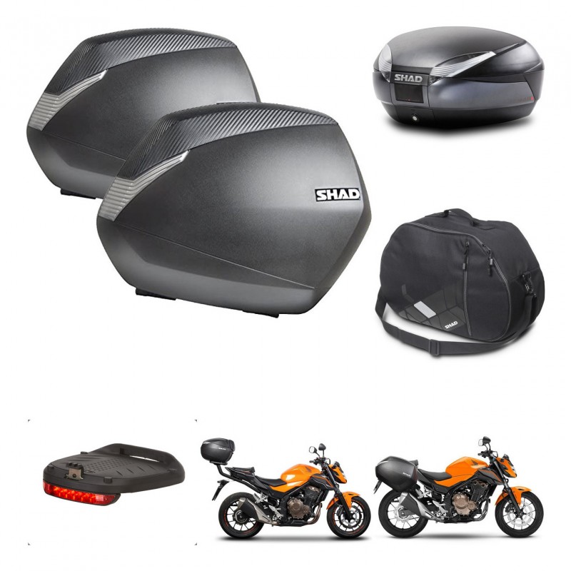 SHAD Baul SH48 + soporte montaje maletas SH36 accesorios DARK GREY PREMIUM KIT-464300