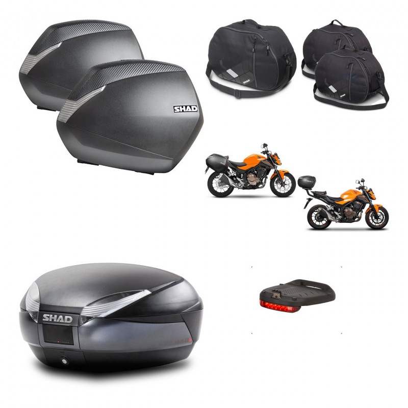 SHAD Baul SH48 + soporte montaje maletas SH36 accesorios DARK GREY PREMIUM KIT-464301