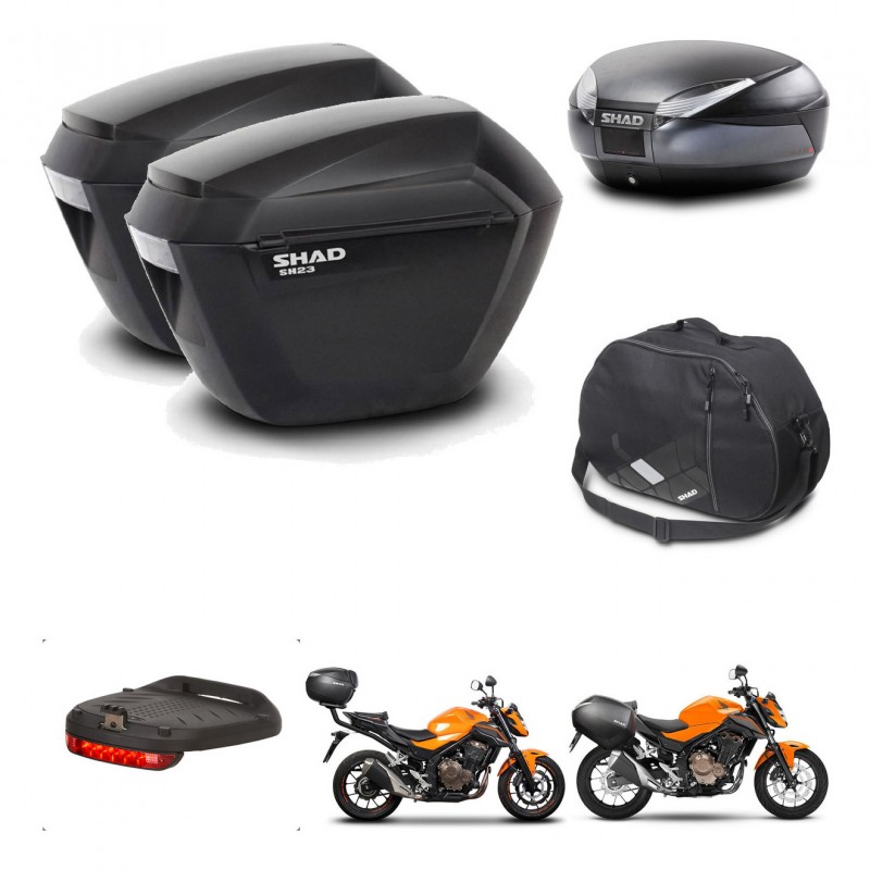 SHAD Baul SH48 + soporte montaje maletas sh23 accesorios DARK GREY PREMIUM KIT-464302