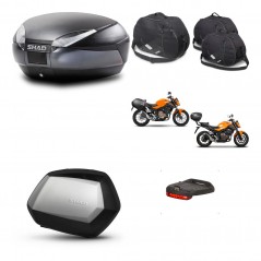 SHAD Maletas SH35 PREMIUM + soporte montaje baul SH48 accesorios DARK GREY KIT-464304