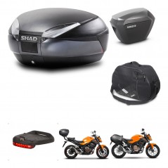 SHAD SH23 alu suitcases + mounting bracket SH48 trunk accessories DARK GREY PREMIUM KIT-464305