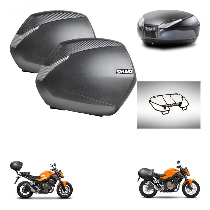 SHAD SH48 trunk + mounting bracket SH36 suitcases accessories DARK GREY PREMIUM KIT-464306