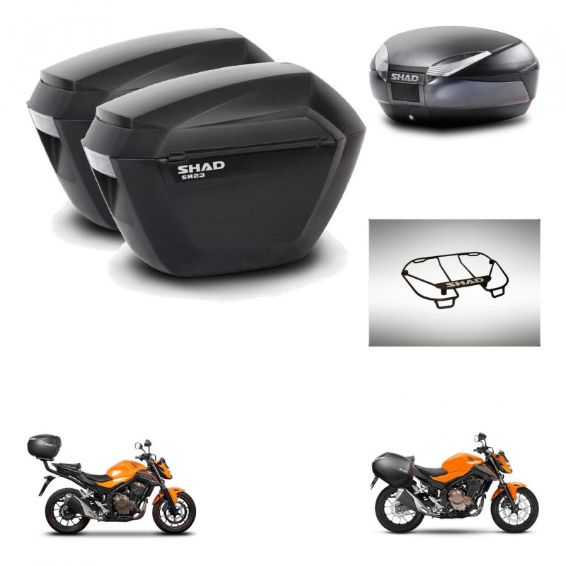 SHAD Baul SH48 + soporte montaje maletas sh23 accesorios DARK GREY PREMIUM KIT-464308