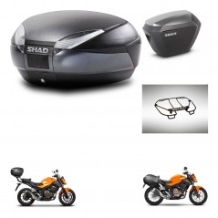 SHAD Maletas sh23 alu + soporte montaje baul SH48 accesorios DARK GREY PREMIUM KIT-464311