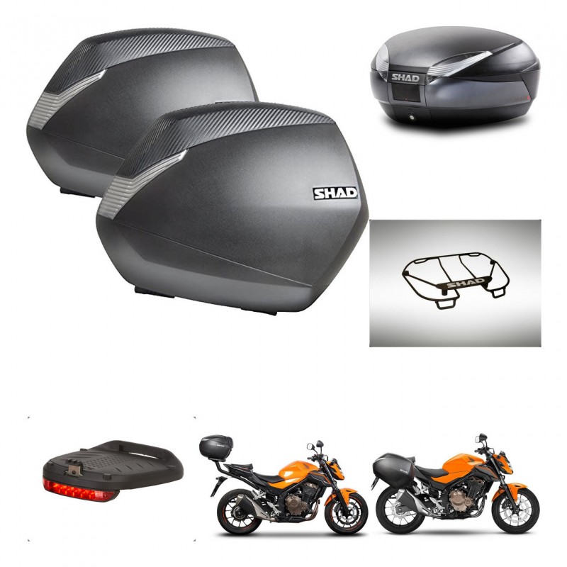 SHAD Baul SH48 + soporte montaje maletas SH36 accesorios DARK GREY PREMIUM KIT-464312