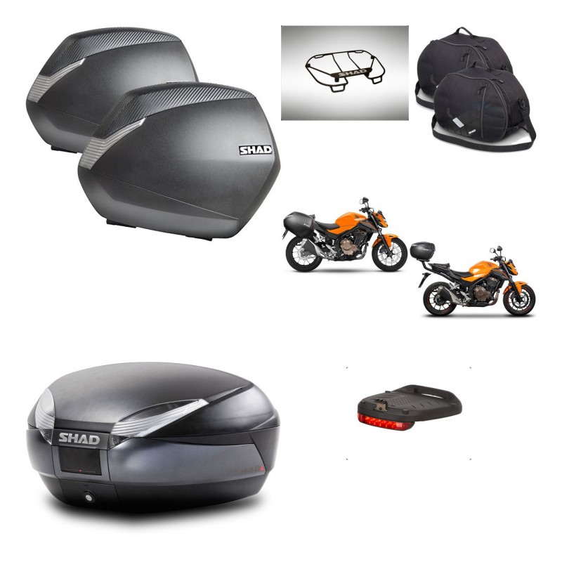 SHAD Baul SH48 + soporte montaje maletas SH36 accesorios DARK GREY PREMIUM KIT-464313