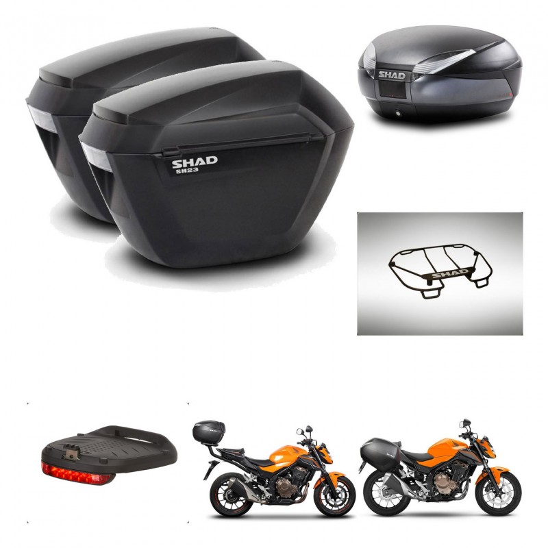 SHAD Baul SH48 + soporte montaje maletas sh23 accesorios DARK GREY PREMIUM KIT-464314