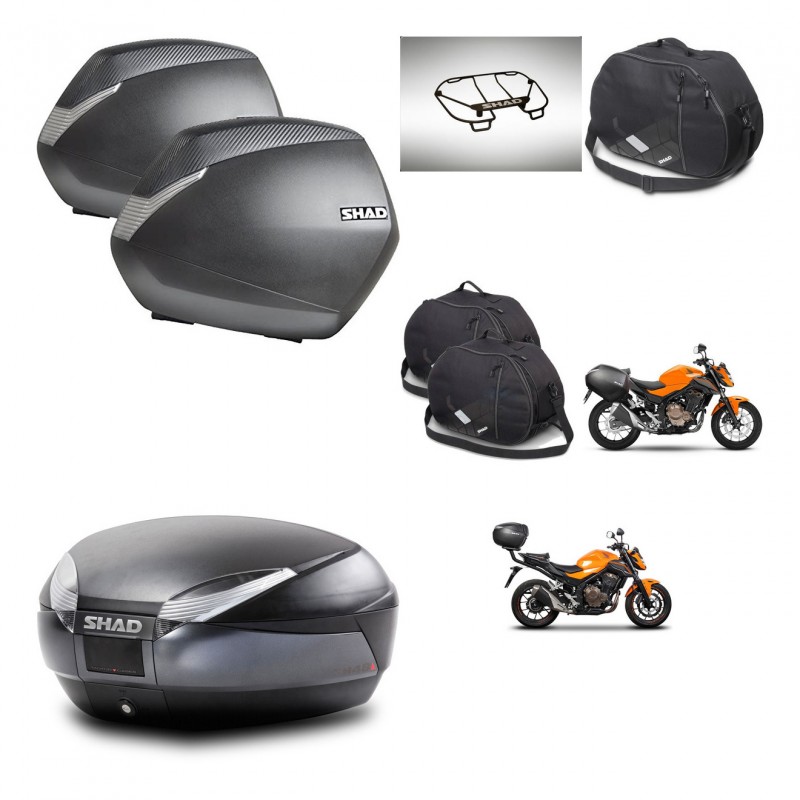 SHAD SH48 trunk + mounting bracket SH36 suitcases accessories DARK GREY PREMIUM KIT-464319