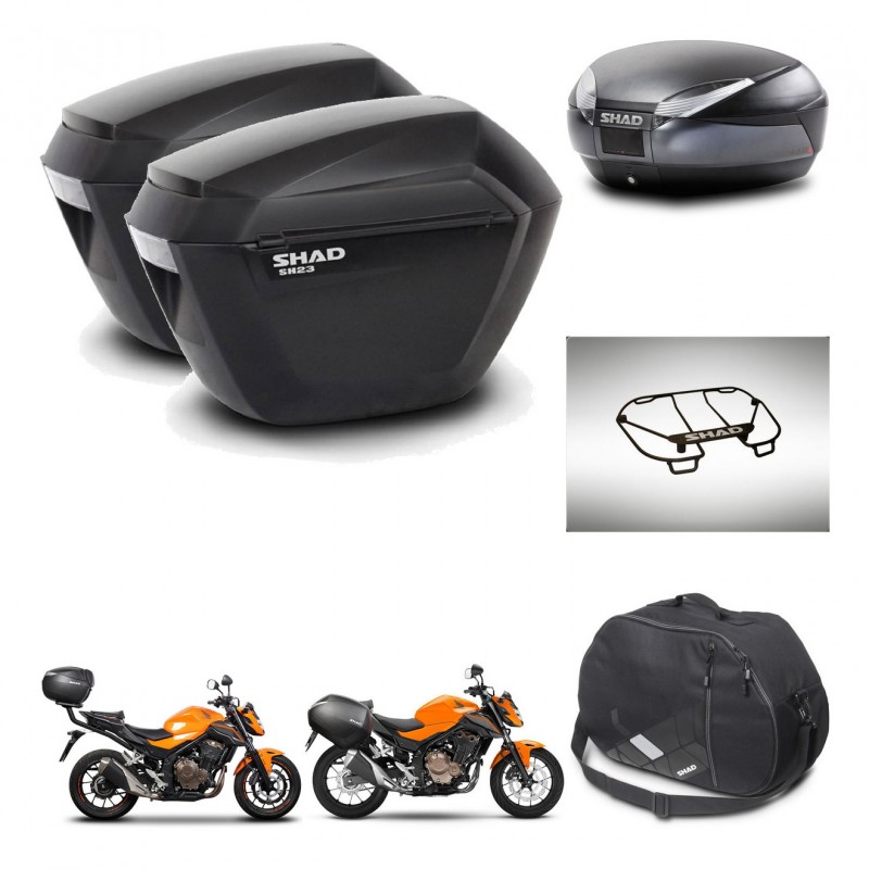 SHAD Baul SH48 + soporte montaje maletas sh23 accesorios DARK GREY PREMIUM KIT-464320