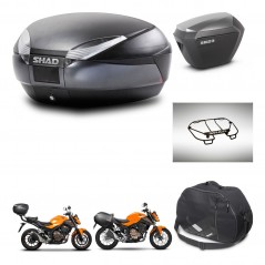 SHAD SH23 alu suitcases + mounting bracket SH48 trunk accessories DARK GREY PREMIUM KIT-464323