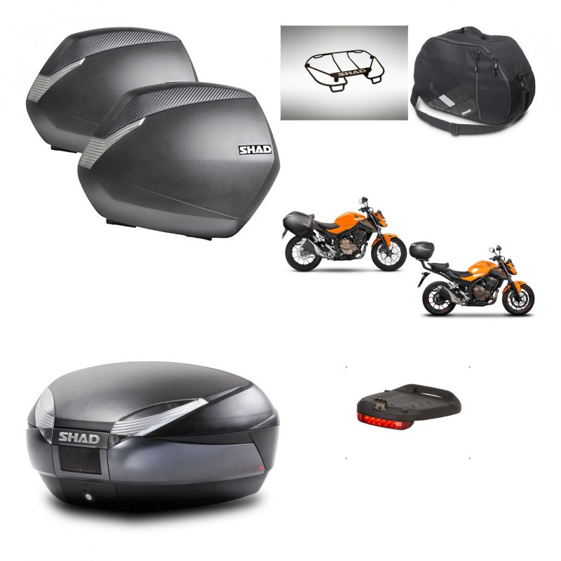 SHAD Baul SH48 + soporte montaje maletas SH36 accesorios DARK GREY PREMIUM KIT-464324