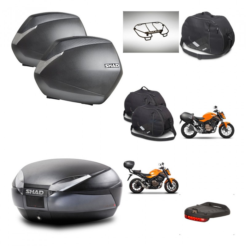 SHAD Baul SH48 + soporte montaje maletas SH36 accesorios DARK GREY PREMIUM KIT-464325