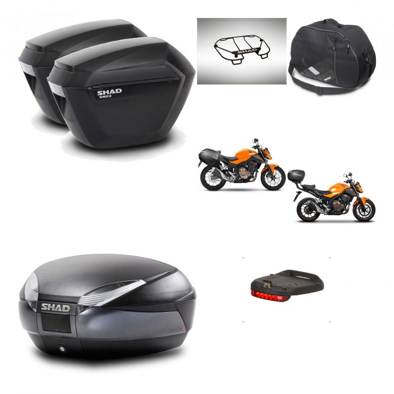 SHAD SH48 trunk + mounting bracket sh23 suitcases accessories DARK GREY PREMIUM KIT-464326