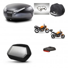 SHAD Maletas SH35 PREMIUM + soporte montaje baul SH48 accesorios DARK GREY KIT-464327
