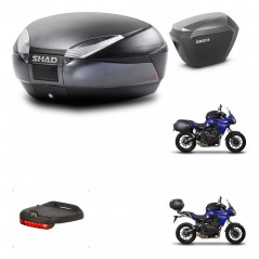 SHAD Maletas sh23 alu + soporte montaje baul SH48 accesorios DARK GREY PREMIUM KIT-464331