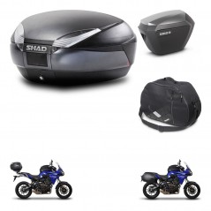 SHAD SH23 alu suitcases + mounting bracket SH48 trunk accessories DARK GREY PREMIUM KIT-464332