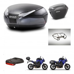 SHAD Maletas sh23 alu + soporte montaje baul SH48 accesorios DARK GREY PREMIUM KIT-464335