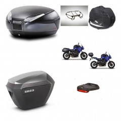 SHAD Maletas sh23 alu + soporte montaje baul SH48 accesorios DARK GREY PREMIUM KIT-464337