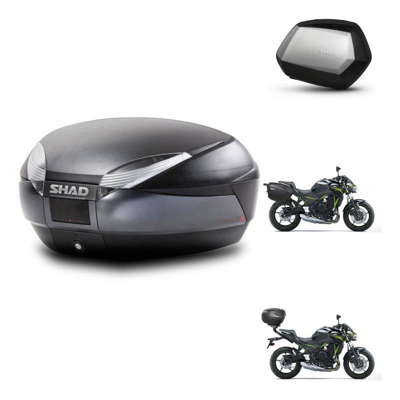 SHAD SH35 PREMIUM suitcases + mounting bracket SH48 trunk DARK GREY KIT-464341