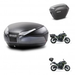 SHAD SH23 alu suitcases + mounting bracket SH48 trunk DARK GREY PREMIUM KIT-464343