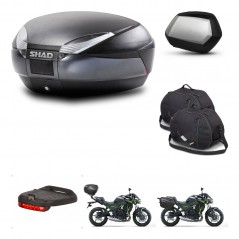 SHAD Maletas SH35 PREMIUM + soporte montaje baul SH48 accesorios DARK GREY KIT-464348