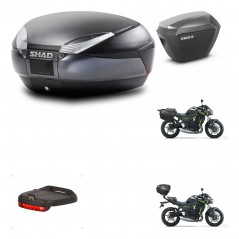 SHAD Maletas sh23 alu + soporte montaje baul SH48 accesorios DARK GREY PREMIUM KIT-464349