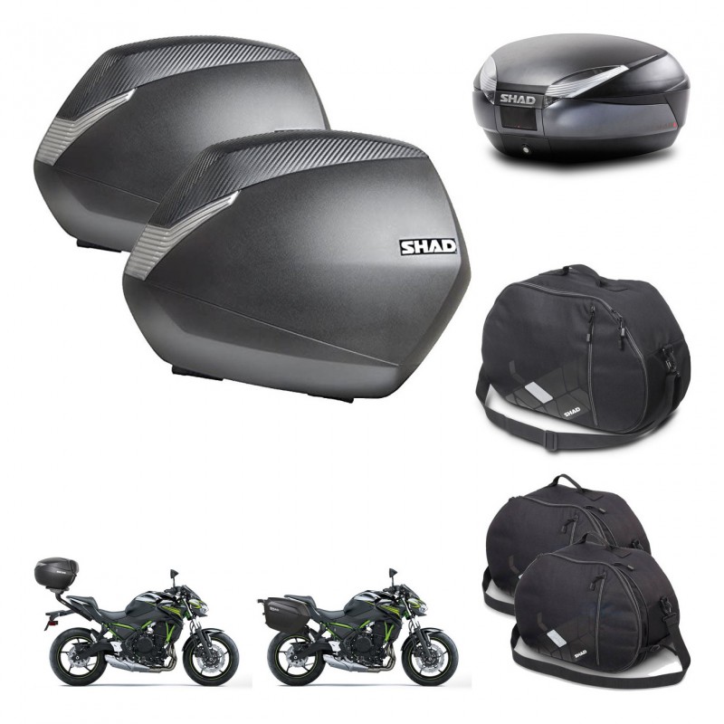 SHAD SH48 trunk + mounting bracket SH36 suitcases accessories DARK GREY PREMIUM KIT-464351