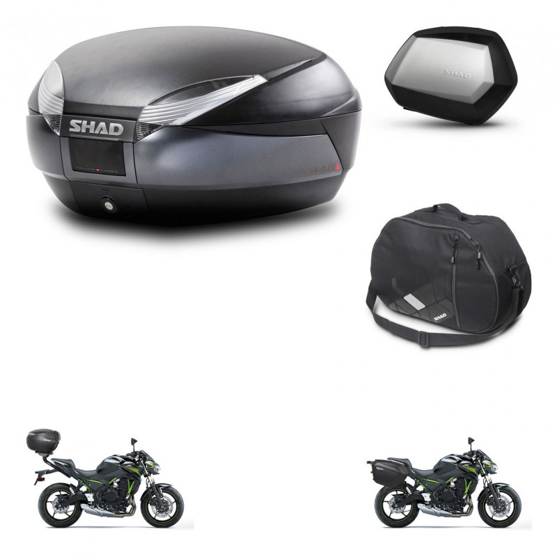 SHAD SH35 PREMIUM suitcases + mounting bracket SH48 trunk accessories DARK GREY KIT-464353
