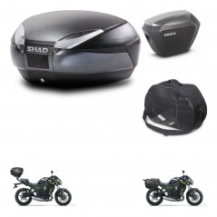 SHAD SH23 alu suitcases + mounting bracket SH48 trunk accessories DARK GREY PREMIUM KIT-464355