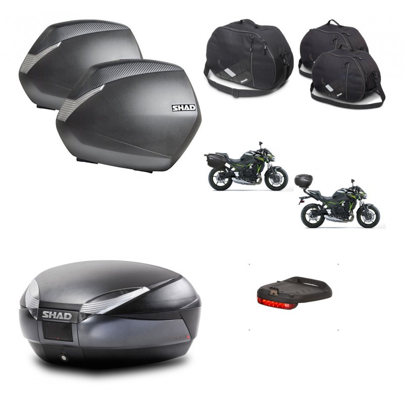 SHAD SH48 trunk + mounting bracket SH36 suitcases accessories DARK GREY PREMIUM KIT-464357