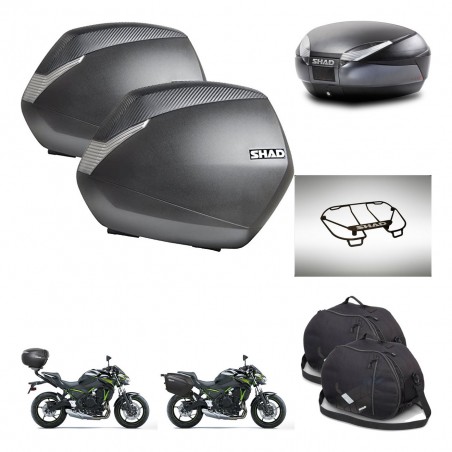 SHAD Baul SH48 + soporte montaje maletas SH36 accesorios DARK GREY PREMIUM KIT-464363