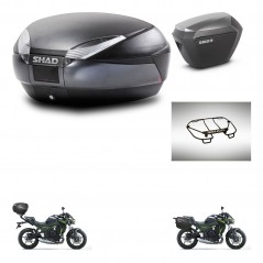 SHAD Maletas sh23 alu + soporte montaje baul SH48 accesorios DARK GREY PREMIUM KIT-464367