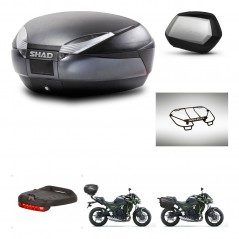 SHAD Maletas SH35 PREMIUM + soporte montaje baul SH48 accesorios DARK GREY KIT-464371