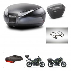 SHAD Maletas sh23 alu + soporte montaje baul SH48 accesorios DARK GREY PREMIUM KIT-464373
