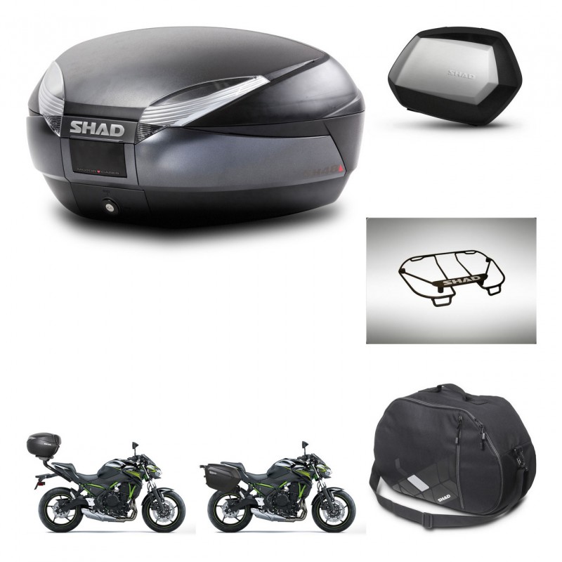 SHAD SH35 PREMIUM suitcases + mounting bracket SH48 trunk accessories DARK GREY KIT-464377
