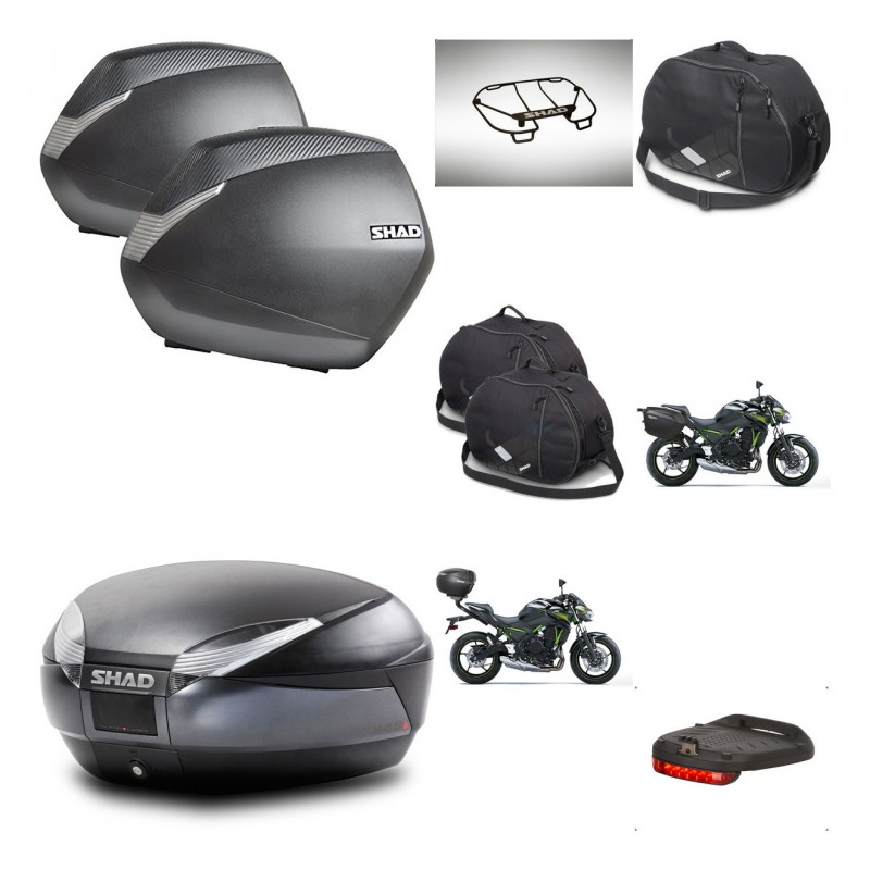 SHAD SH48 trunk + mounting bracket SH36 suitcases accessories DARK GREY PREMIUM KIT-464381