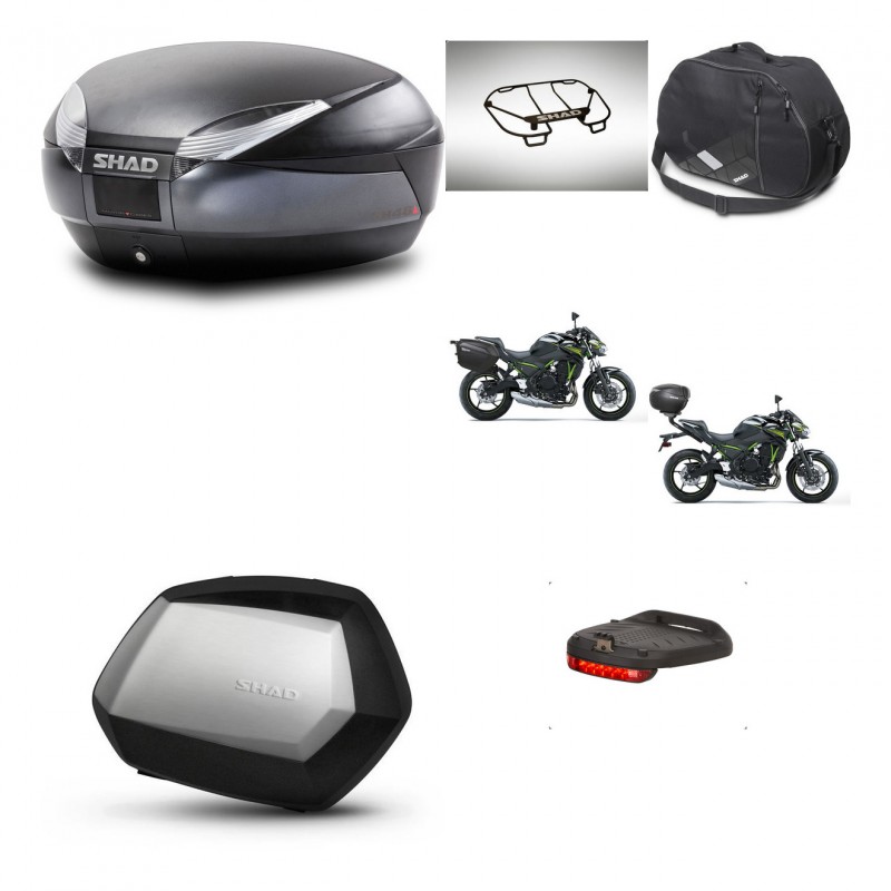 SHAD SH35 PREMIUM suitcases + mounting bracket SH48 trunk accessories DARK GREY KIT-464383
