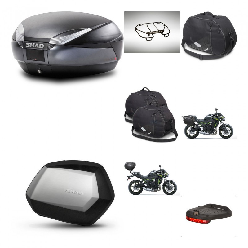 SHAD SH35 PREMIUM suitcases + mounting bracket SH48 trunk accessories DARK GREY KIT-464384
