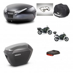 SHAD Maletas sh23 alu + soporte montaje baul SH48 accesorios DARK GREY PREMIUM KIT-464385
