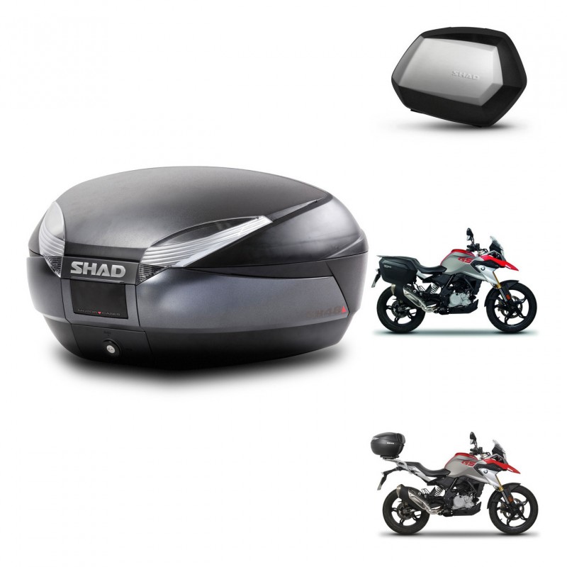 SHAD SH35 PREMIUM suitcases + mounting bracket SH48 trunk DARK GREY KIT-464389