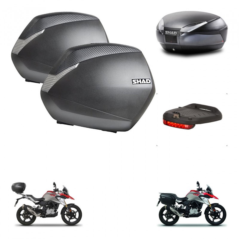 SHAD Baul SH48 + soporte montaje maletas SH36 accesorios DARK GREY PREMIUM KIT-464392