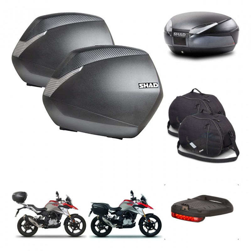 SHAD SH48 trunk + mounting bracket SH36 suitcases accessories DARK GREY PREMIUM KIT-464393
